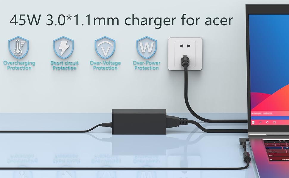 45W Compatible with acer Aspire laptop charger