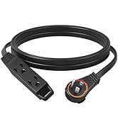 DEWENWILS 10FT Flat Plug Extension Cord, 360° Rotating Plug, 3 Prong Ultra Thin Power Strip, 13A/...