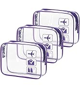 MODENGKONGJIAN TSA Approved Toiletry Bag, 3 Pcs Clear Toiletries Bags Quart Size Travel Makeup Co...