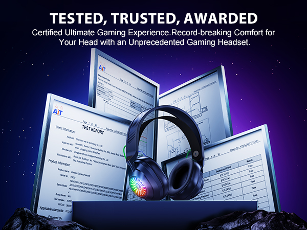 a headset with headphones on top of it.