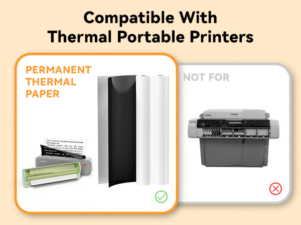 Compatible With Thermal Portable Printers