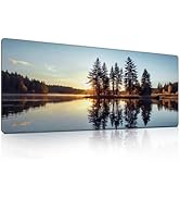 Sunset Lake &amp; Trees Mouse Pad, Scenic Sunset Lake Mousepad - Large Non - Slip Desk Mat for Office...