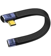 YINGAYOU 90 Gegree USB C Extension Cable 40Gbps Flat USB C Extension Cable 240W 48V 5A Support Au...