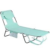 SunnyFeel Lounge Beach Chair for Adults with Face Hole, Backpack Reclining Beach Chairs Lay Flat,...