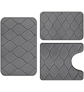 Colorxy Memory Foam Bathroom Rugs - Water Absorbent, Super Soft Non-Slip Bath Mat, Washable Ogee ...