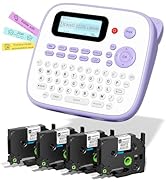 Label Maker Machine with Tapes, D210S Label Maker Waterproof-Labels, Portable Labeler Machine wit...