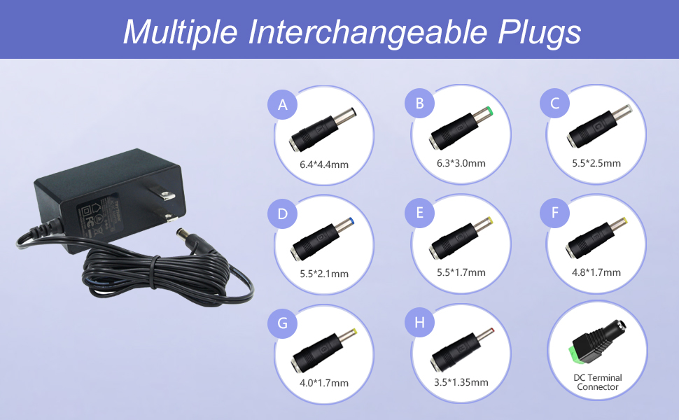 12v 2a 9c-1p power supply-multiple plug