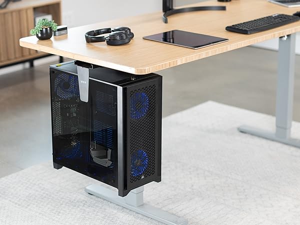 pc mount under desk, adjustable computer holder, cpu wall mount, swivel tower stand, desk pc tray