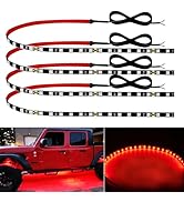 12V Led Light Strip 18" Connectable Red Led Strip Lights for Car Motorcycle Golf Cart Automotive ...