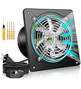 8 Inch Exhaust Fan with Speed Controller, 700CFM Wall Mount Exhaust Fan for Kitchen, Metal Ventil...