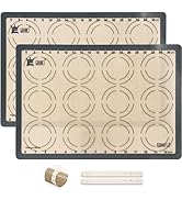 Silicone Baking Mat Set, GUANCI Grade Food Baking mats Non-Stick Reusable Pizza Bakeware Mat for ...