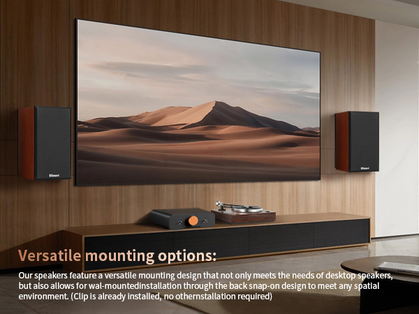 Passive speakers for TV scenes, wall mountable