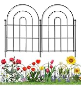 10 Pack Decorative Garden Fence Animal Barrier: 22 in(H) x 10 ft(L) Border Flower Rabbit Garden F...