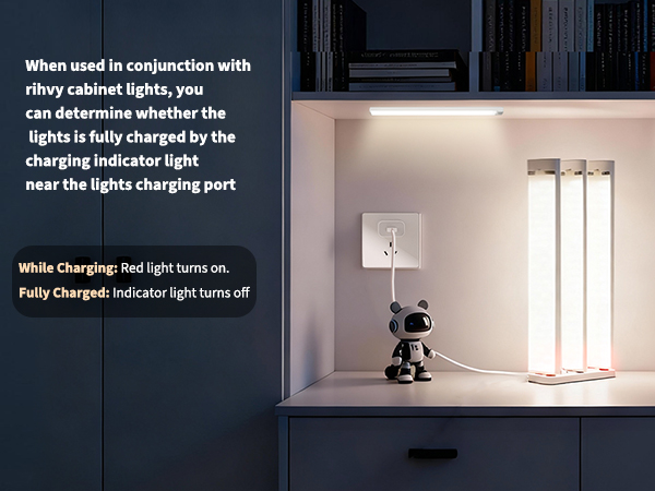under cabinet lighting with charging station
