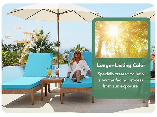 Fade-Resistant chaise lounge cushions