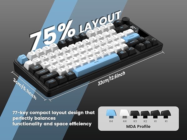 womier wireless mechanical keyboard 75% Keyboard Layout