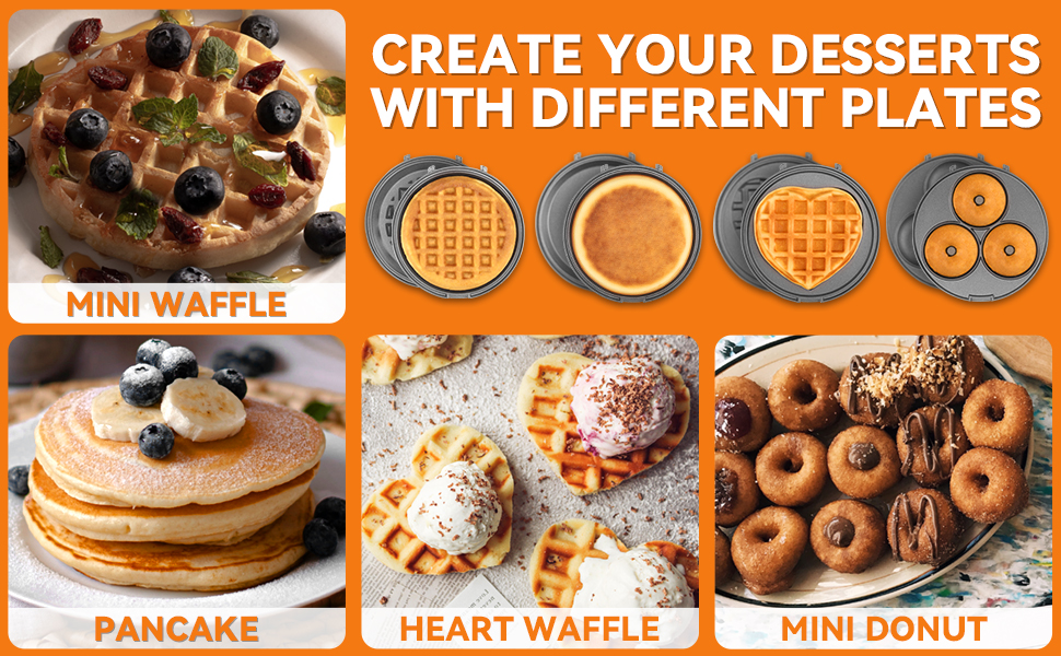 mini waffle mini pancakes heart shaped waffle mini donuts