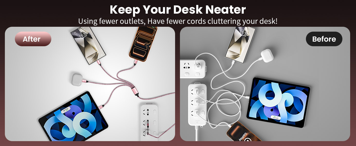 8 IN One Multi Charger Cable—Your Desktop Organizer