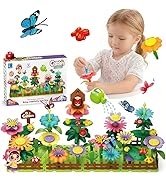Winbar 124 PCS Garden Building Toy, DIY Building Block for Children Aged 3, 4, 5, 6. Flower Block...