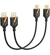 RyzzRooa Short DisplayPort Cable 1 FT, 2-Pack DP to DP Cables, 4K Display Port Cable Male to Male...