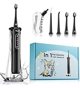 UNINGOPI Pet Dental Cleaning Kit for Dogs and Cats, 3-in-1 Electric Toothbrush with Water Flosser...