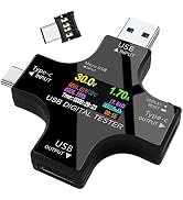 USB Tester Type C Meter - USB Digital Multimeter Amperage Power Capacity Reader &amp; USB C Current V...