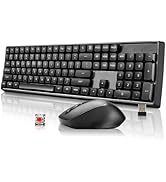 darkFlash Wireless Mechanical Keyboard and Mouse for Office, 106 Keys Full-Size Keyboard and Mous...