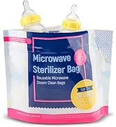 Impresa 15 Pack Microwave Baby Bottle Sterilizer Bags - 300 Uses Per Pack - Travel Baby Bottle Cl...