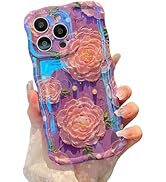 XIZYO Case for iPhone 16 Pro Max, Colorful Retro Oil Painting Flower Cute Floral Aesthetic Curly ...