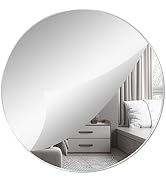 DARENYI 12'' Round Wall Mirror Self Adhesive Non Glass Mirror Large Acrylic Mirror Disc High Clea...