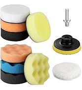 WORKPRO 3 Inch Drill Buffing Pad Kit - 11 Pcs Car Foam Polishing Pads Set, Drill Buffer Polisher ...