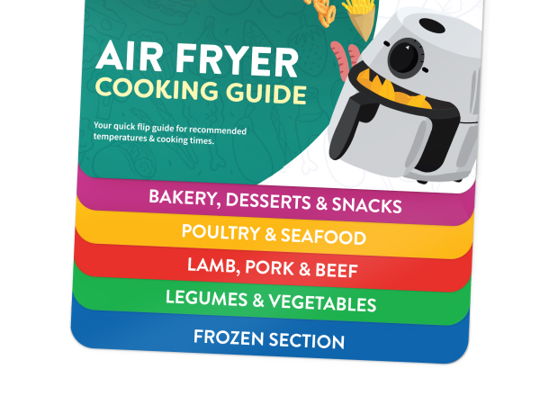 Air Fryer Cheat Sheet Magnets Cooking Guide Booklet