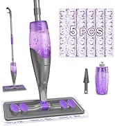 IOPRETTY Microfiber Hardwood Floor Mop - Wet Dry Mops with Washable Pads for Tile Wood Laminate V...