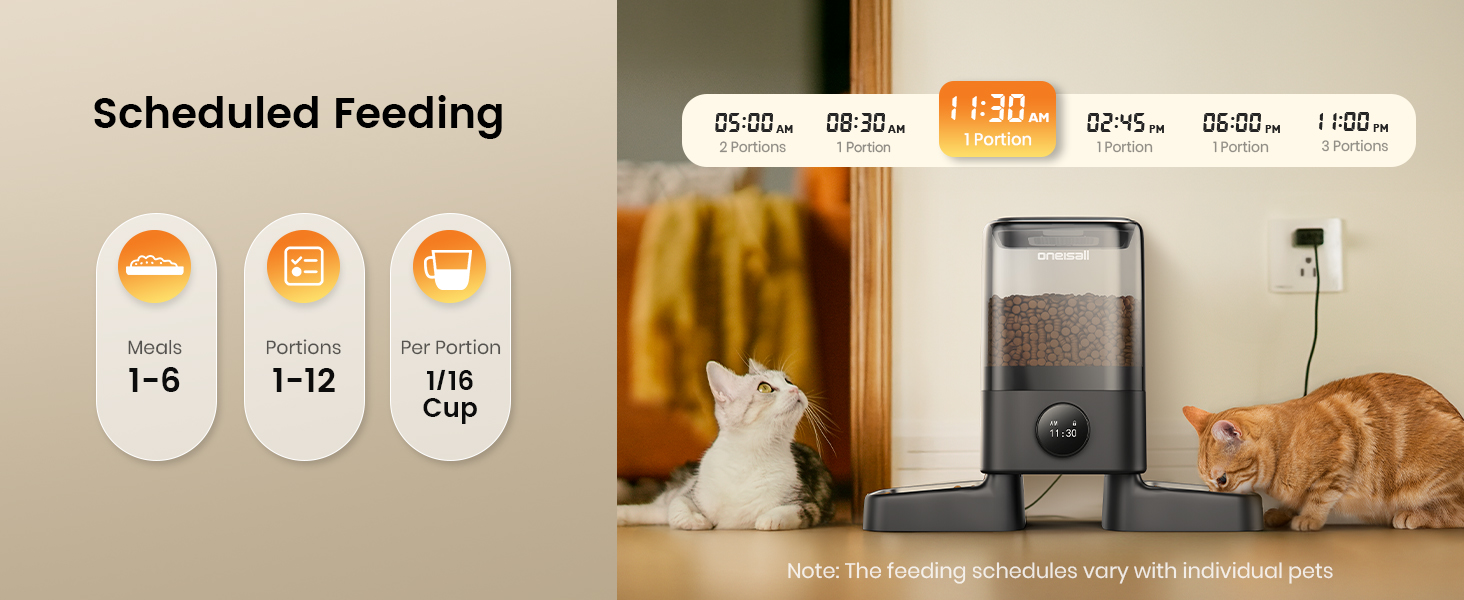 oneisall automatic cat feeder for 2 cats