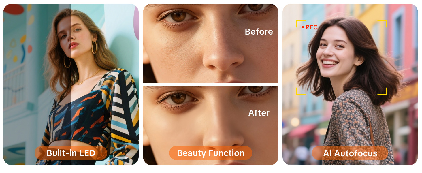 Cameras for photography with beauty mode