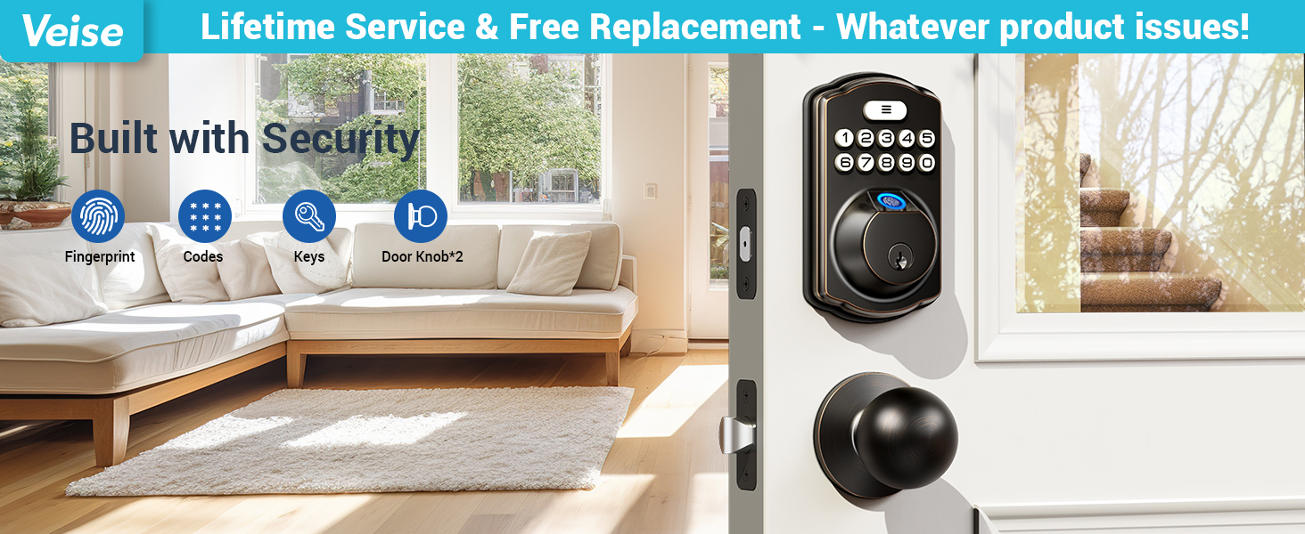 keyless entry door lock with knobs