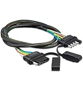 Oyviny 5 Way Flat Trailer Wire Extension 48 inch, Vehicle-Side and Trailer-Side 5-Pin Flat Wiring...