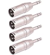 Smithok 4 Pack 1/4" TRS to XLR Adapter, Balanced Quarter Inch 6.35mm Male to XLR Male Adapters