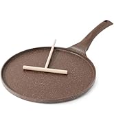 SENSARTE Nonstick Crepe Pan, Swiss Granite Coating Dosa Pan Pancake Flat Skillet Tawa Griddle 10-...