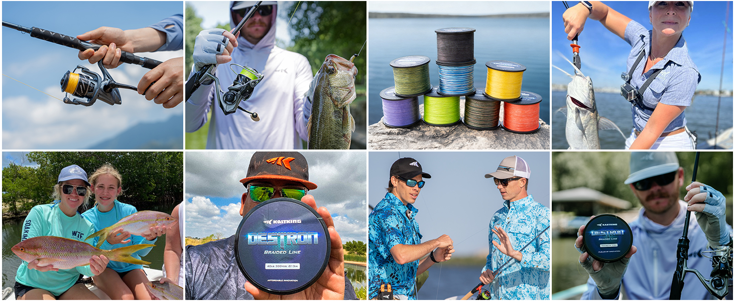 KastKing Destron braided fishing line, bass fishing, saltwater and freshwater