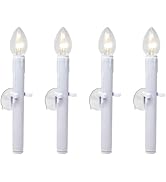 612 Vermont Ultra-Bright Battery Operated LED Window Candles with Timer and Suction Cups, Plastic...