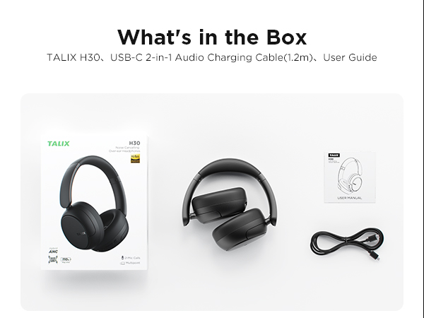 TALIX noise cancelling over ear headphones