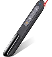 Presentation Clicker w Bluetooth and RF 2.4GHz Dual Modes Red Light, Wireless Presenter Remote Co...