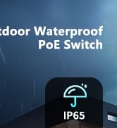 Outdoor Waterproof 4-Port Gigabit PoE Switch with 4 Port PoE+@78W + 1000Mbps Uplink Port, 5 Port ...