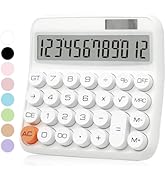 UPIHO White Calculator, Standard Calculator 12 Digit with Large LCD Display and Big Buttons,White...