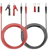 Sumnacon 4 in 1 Banana Plug Alligator Clip Pure Copper Fork Test Lead, 9.8 Ft Multimeter Flexible...
