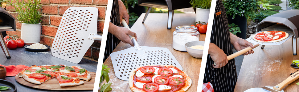 Perforated Aluminum Long Extendable Pizza Peel