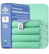Accompagner Waterproof Reusable for Adults and Pets Washable Pee Pads for Dogs Changing Pad Large...