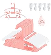 30 Pack Baby Hangers,with 20 Detachable Clips Adjustable 11.14"-15.55", Stackable Kids Closet Han...