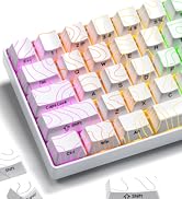 GMKWTL XVX White Backlit Topographic Keycaps, Doubleshot PBT Keycap Set, OEM Profile Keyboard Key...